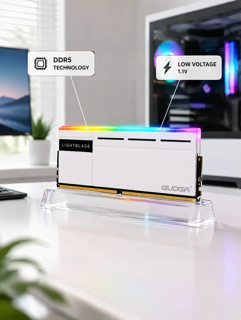 DDR5 RGB UDIMM RAM Non-ECC Heatsink Desktop Memory Module