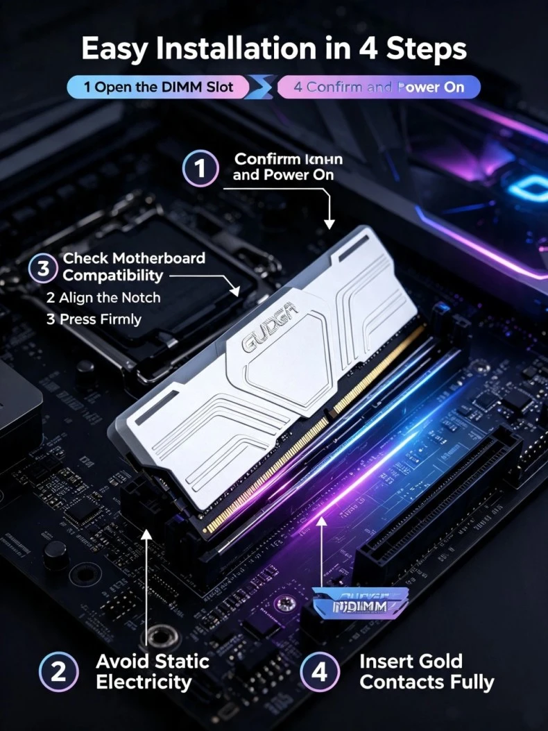 DDR4 RGB RAM 3600MHZ 3200 Compatible with Intel Supports XMP2.0