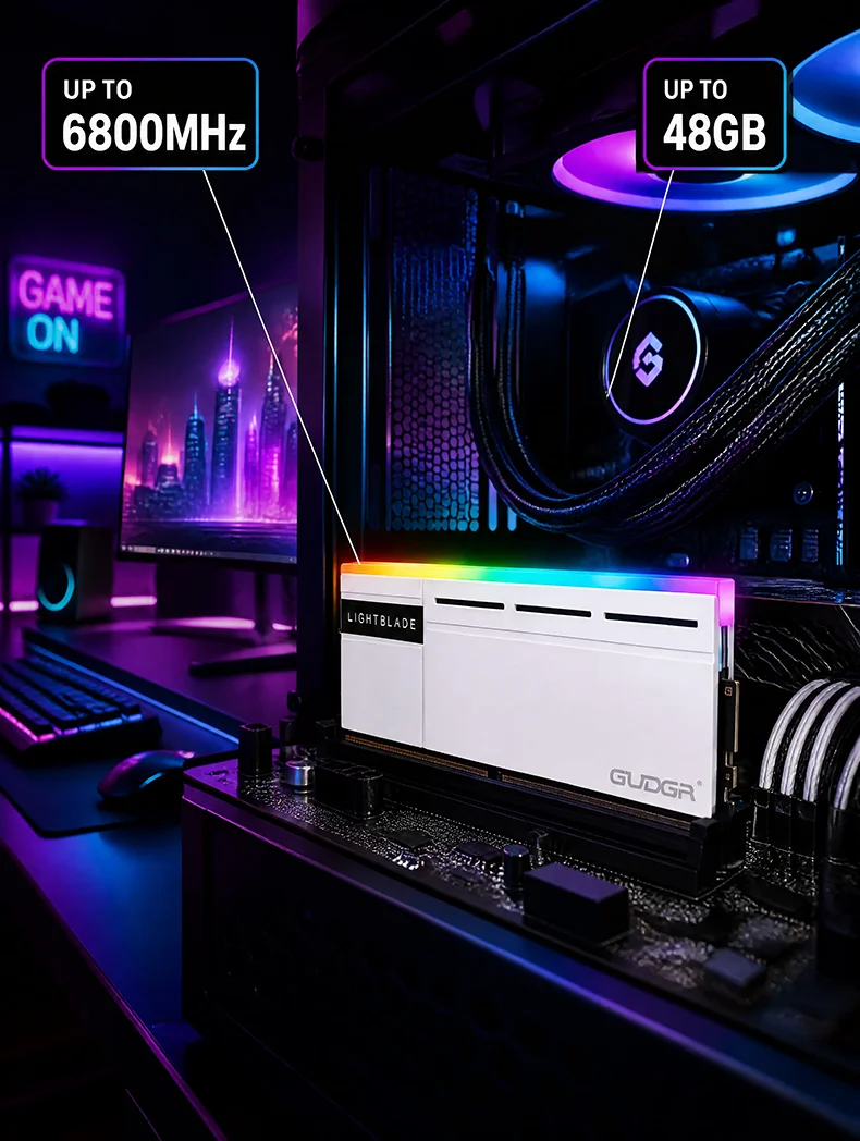 DDR5 RGB UDIMM RAM Non-ECC Heatsink Desktop Memory Module